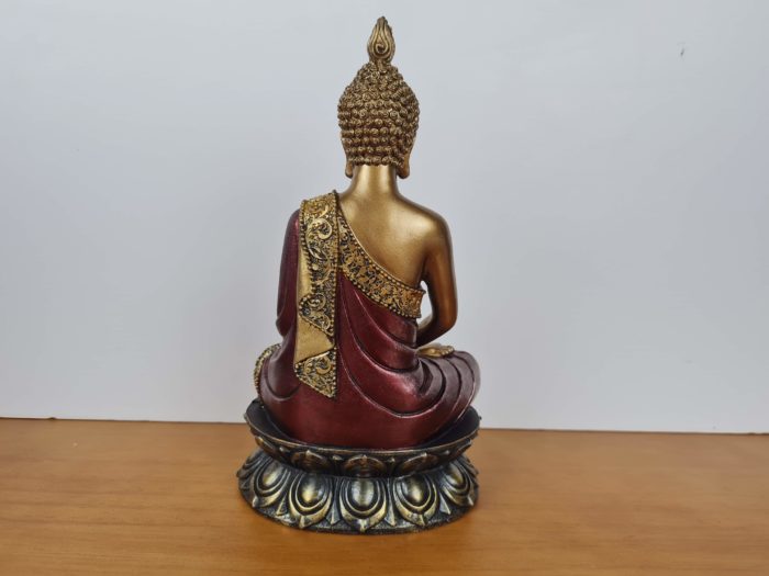 20220503_142424 Estátua de Buda tailandês pintura especial vinho e dourado 24cm