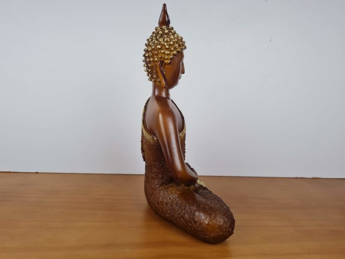 Estátua de Buda tailandês resina pintura especial com dourado 27cm