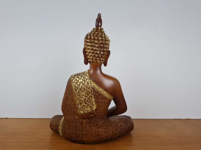 Estátua de Buda tailandês resina pintura especial com dourado 27cm