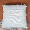 Almofada Balinesa de algodão cru e preto com franjas 40cm