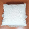 Almofada Balinesa de algodão cru Boho Chic com franjas 40cm
