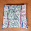 almofada indiana de algodão com estampa block printing