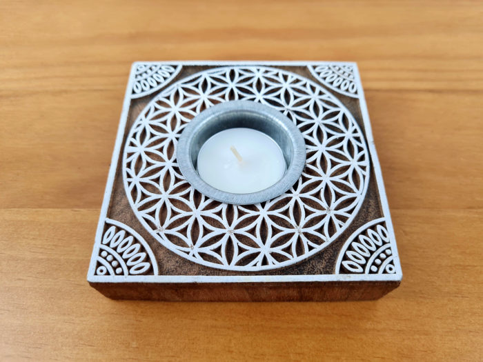 Castiçal de vela indiano block printing design quadrado