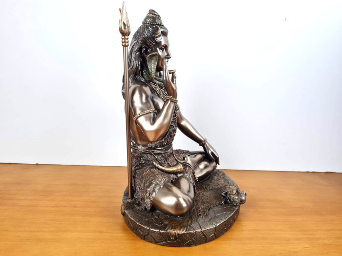 Estátua de Deus Shiva sentado em lótus 25cm by Veronese Design