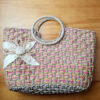 bolsa artesanal boho chic de fibra com flor