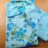 Sari indiano viscose com estampa floral azul