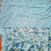 Sari indiano viscose com estampa floral azul