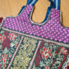 Bolsa indiana Banjara dupla face toda bordada rosa e vinho