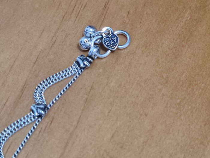 Tornozeleira Boho de prata envelhecida design flower