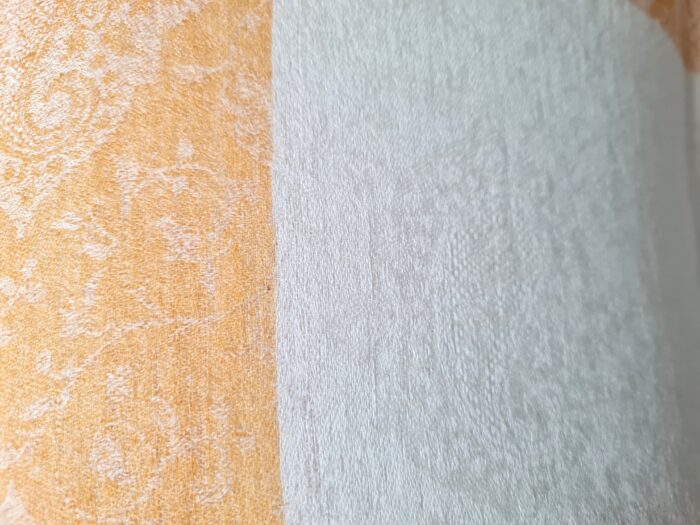 Pashimina indiana de cashmere estampa paisleys creme e mostarda