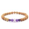 pulseira de Rudrakshas verdadeiras com pedras ametista