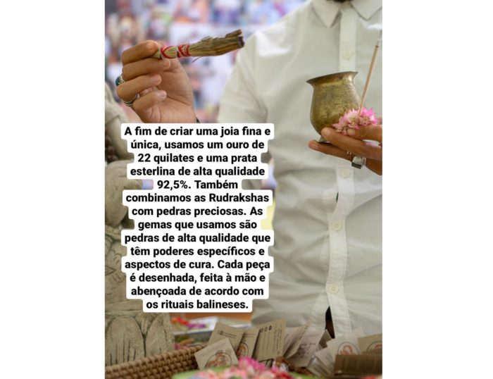 Pulseira de Rudrakshas originais e pedras de Ágata azul P