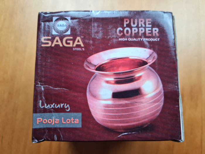 Copper Lota para Pooja acessório para adoração de deuses e deusas
