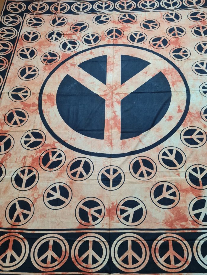 Colcha indiana ou painel decorativo com símbolo da Paz e Amor