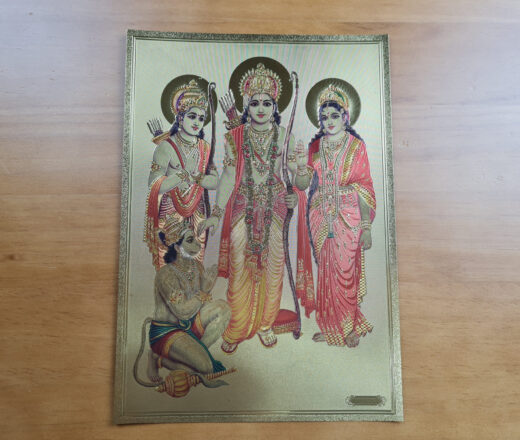 lâmina decorativa de Sita e Rama, dourada, fabricada na Índia