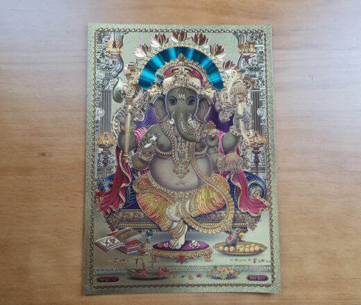 20220623_230302 lâmina decorativa de Ganesha, dourada, fabricada na Índia