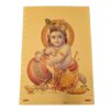 Folha laminada dourada para enquadrar e pendurar Krishna Baby 30 x 21 cm