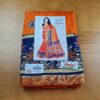 sari indiano de seda laranja e color