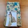 saree indiano floral bege com azul