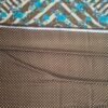 Sari indiano viscose com estampa floral bege e azul