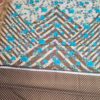 Sari indiano viscose com estampa floral bege e azul