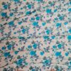 Sari indiano viscose com estampa floral bege e azul