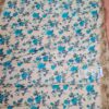Sari indiano viscose com estampa floral bege e azul