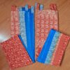 cortina indiana de saree laranja telha e azul