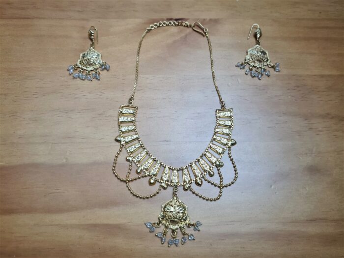 20220912_185034 Conjunto de colar e brincos indianos para festas dourado