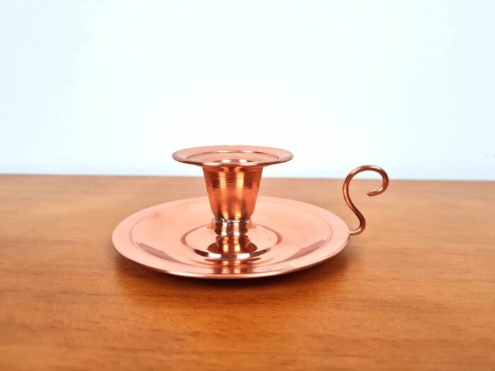 Castiçal de vela de cobre puro design vintage