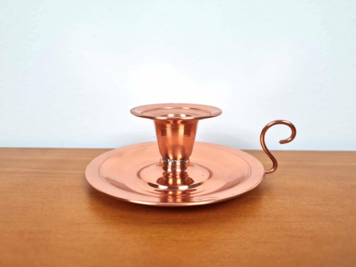 Castiçal de vela de cobre puro design vintage