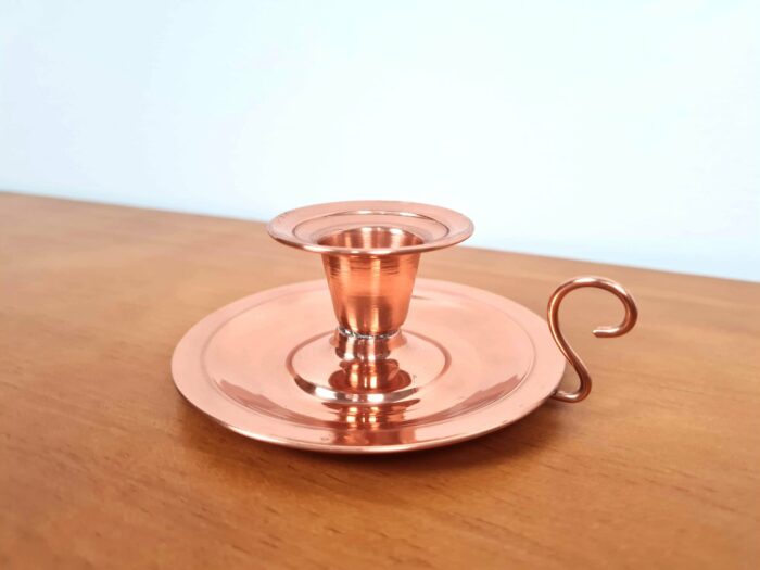 Castiçal de vela de cobre puro design vintage
