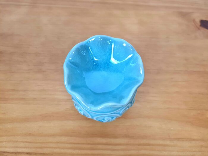 Rechaud Difusor a base de vela com Floral azul turquesa