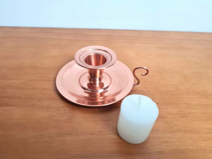 Castiçal de vela de cobre puro design vintage