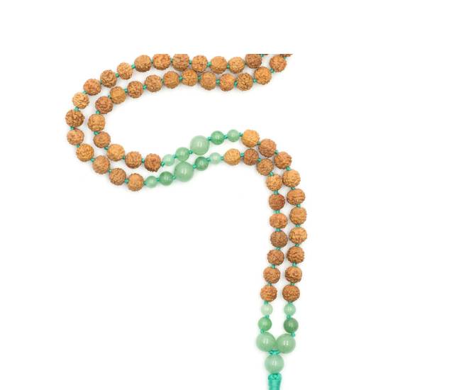 rudrakshas com Amazonita verde