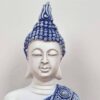 Estátua de Buda tailandês pintura especial azul e branco 24cm