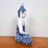 Estátua de Buda tailandês pintura especial azul e branco 24cm