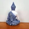 Estátua de Buda tailandês pintura especial azul e branco 24cm