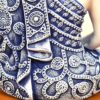 Estátua de Buda tailandês pintura especial azul e branco 24cm