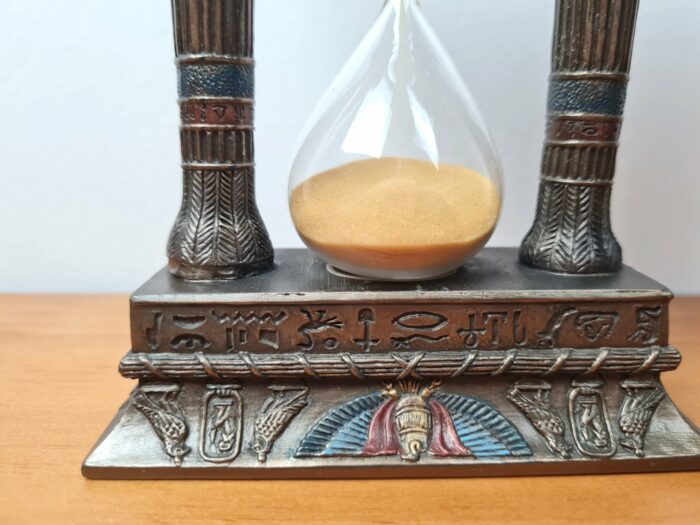 Ampulheta Portal Egípcio de resina e vidro 16cm by Veronese Design