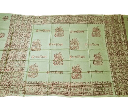Chadar indiano (manto de oração) de Shiva e mantras cor verde pistache