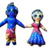 Bonecos do casal Radha & Krishna de tecido 20cm