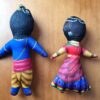 Bonecos do casal Radha & Krishna de tecido 20cm