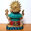 Estátua de Ganesha metal brass com pedras naturais embutidas 16 cm