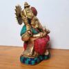 Estátua de Ganesha metal brass com pedras naturais embutidas 16 cm