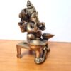 20230103_201544 Estátua e lamparina Ganesha de metal Brass feito na Índia 15cm
