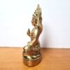Estátua do Deus Shiva sobre o leão em lótus de metal brass 12cm