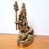 Estátua do Deus Shiva sobre o leão em lótus de metal brass 12cm