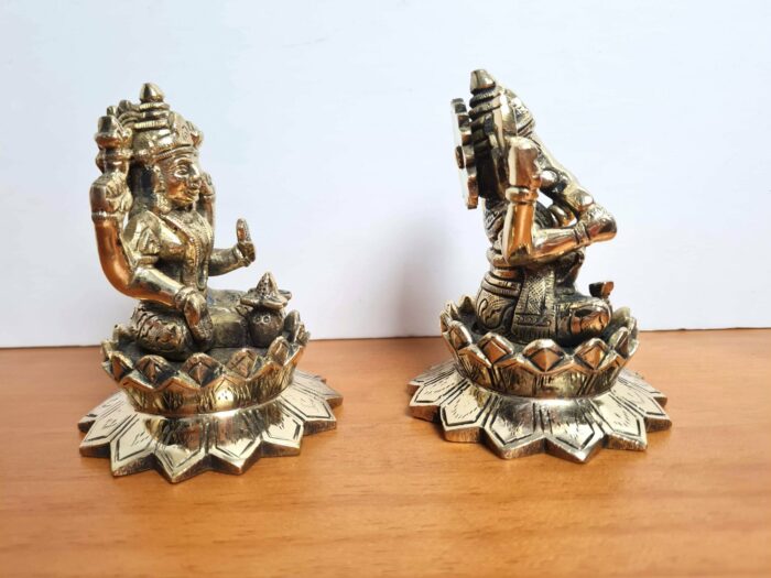 Lakshmi Ganesha Murti para Diwali Puja em Brass