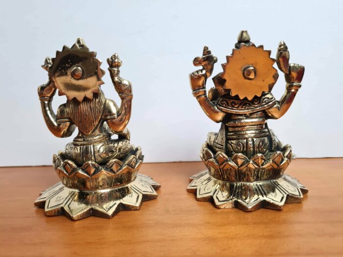 Lakshmi Ganesha Murti para Diwali Puja em Brass